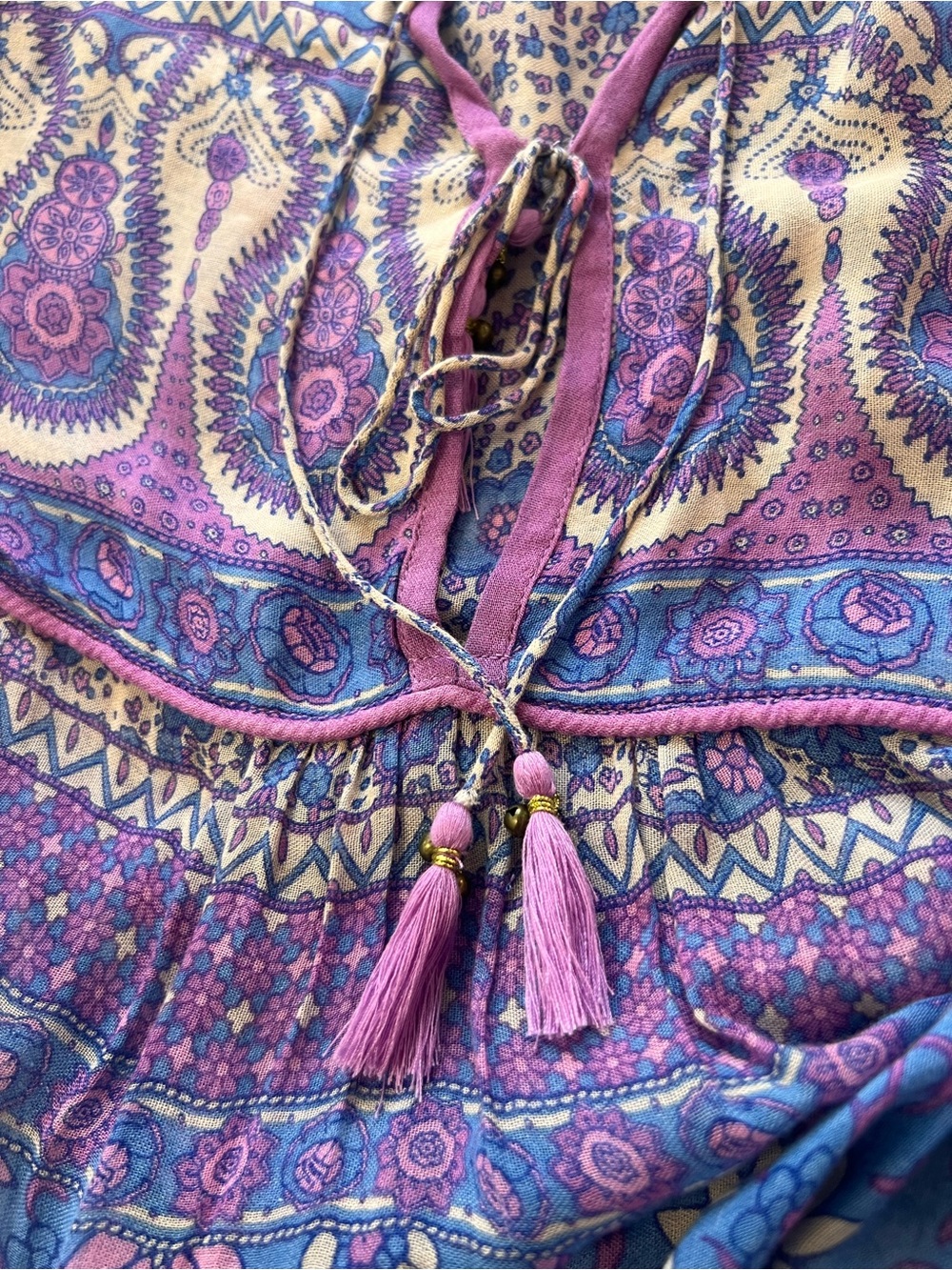 Spell & the Gypsy Boho Blossom Blouse Lavender Purple Paisley Top Sz S - Picture 8 of 9